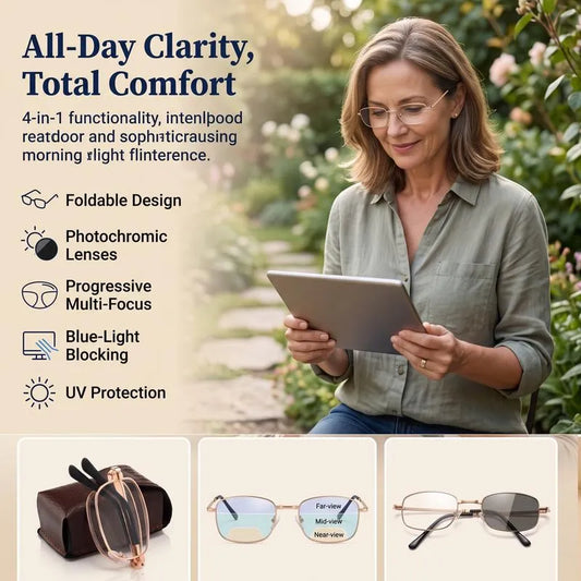 Foldable Progressive Tint Reading Glasses