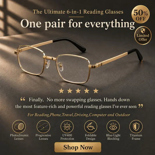 Foldable Progressive Tint Reading Glasses