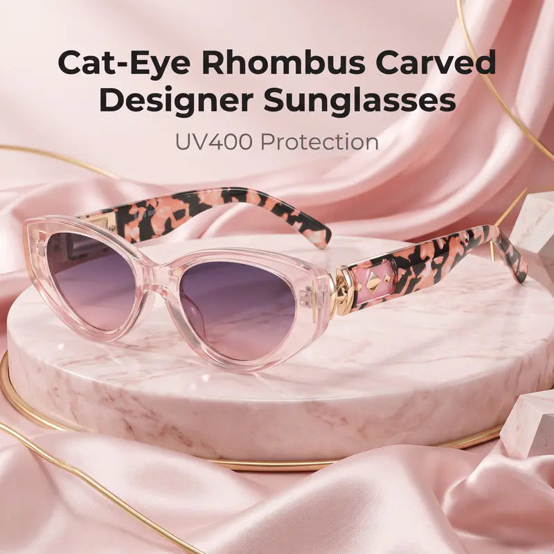 Cat Eye Diamond Carved Designer