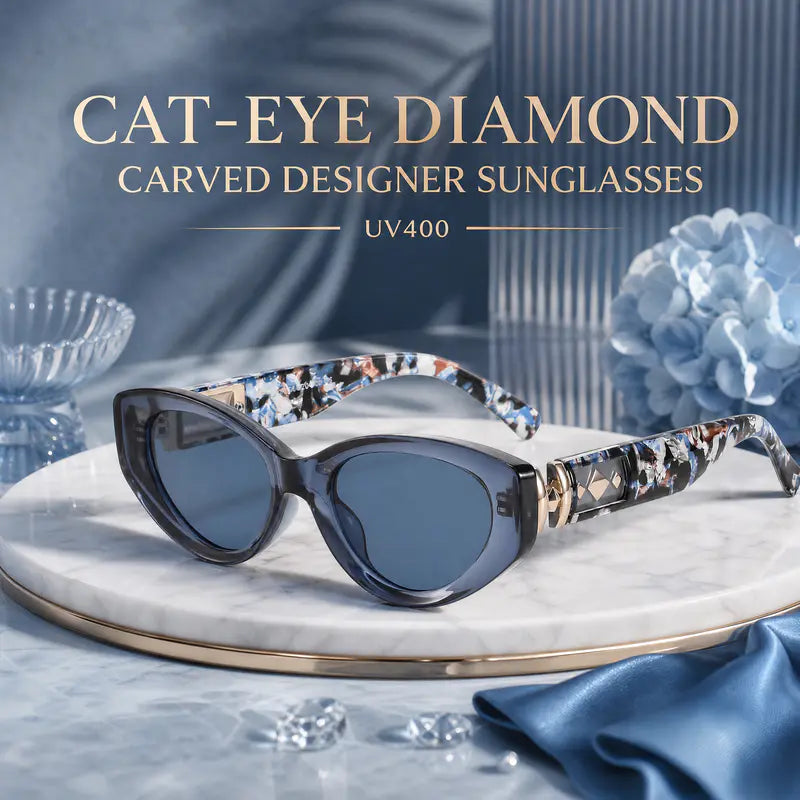Cat Eye Diamond Carved Designer