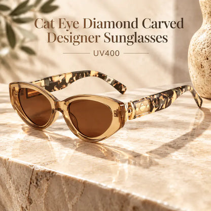 Cat Eye Diamond Carved Designer